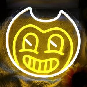 Bendy And The Ink Machine Bendy Face Neon Sign Night Light Room Wall Decor